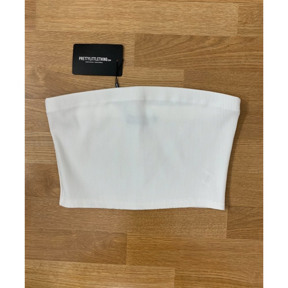 White Ribbed Tube Top